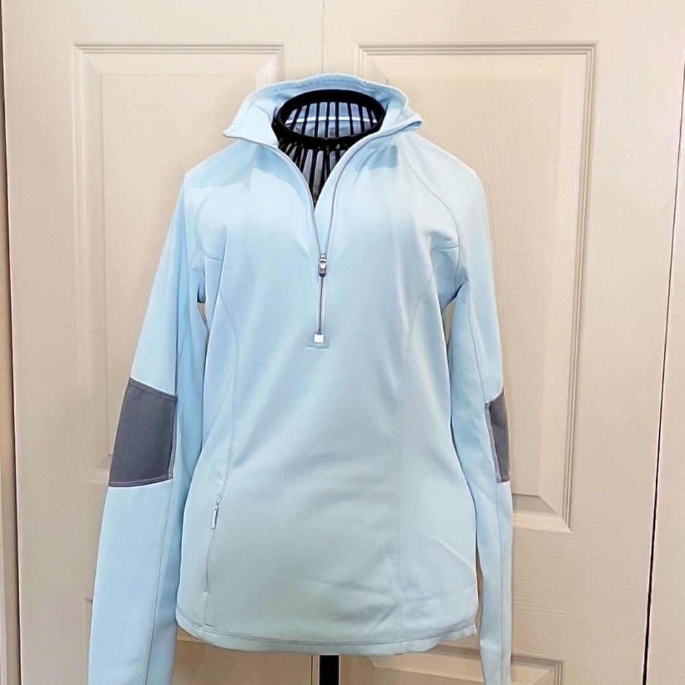 Athleta Blue and Gray Running  1/4 Zip Top Size XS